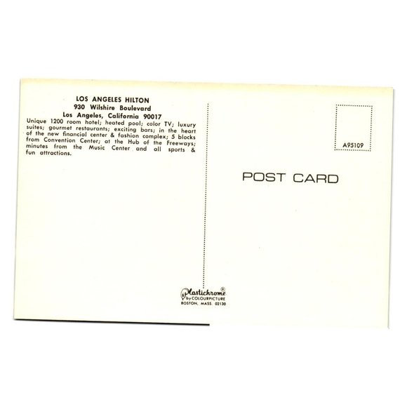 Vintage Postcard Los Angeles Hilton Hotel Travel California Convention Center - Picture 2 of 2